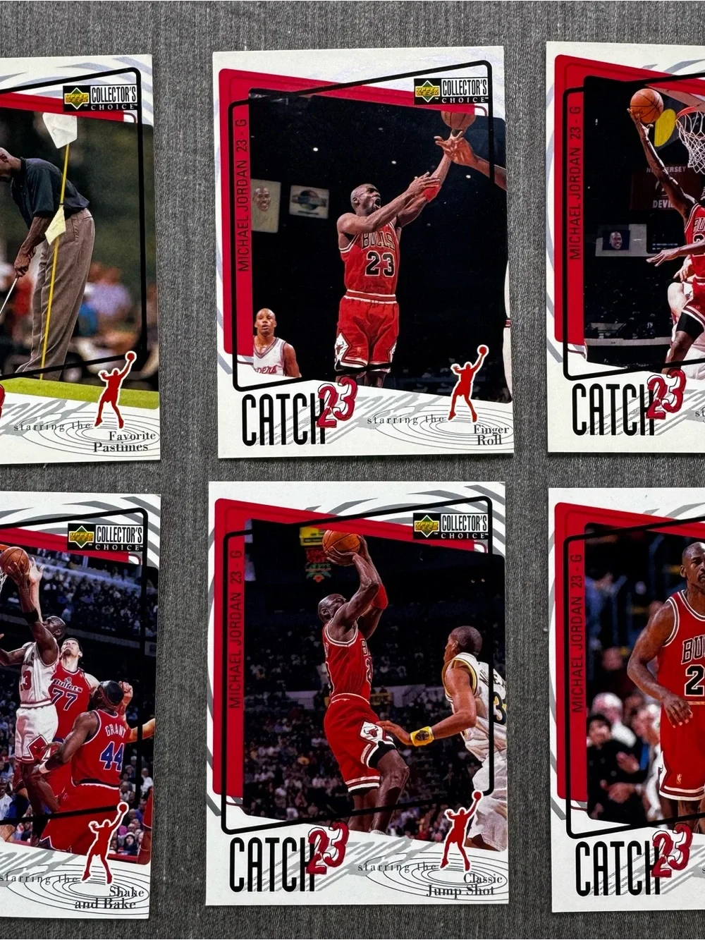 Michael Jordan 1997-98 Upper Deck Collector’s Choice Catch 23 Lot of 6 Bulls